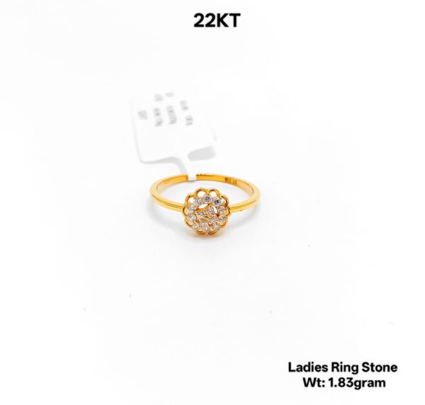 Modern 22K Gold Designer Ladies Ring with Sparkling Stones - 1.83g