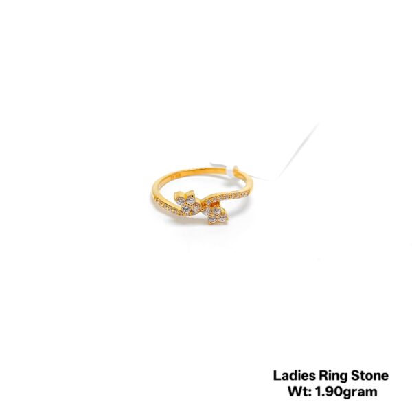 Modern 22K Gold Designer Ladies Ring with Sparkling Stones - 1.90g