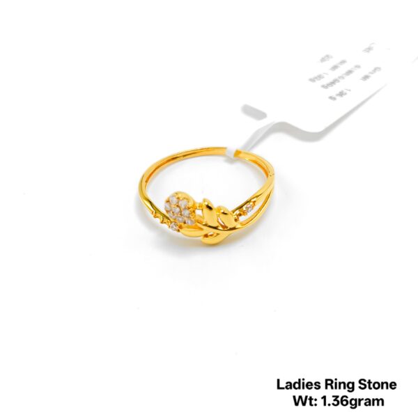 Premium 22KT Yellow Gold Ladies Ring - Geometric Stone Design 1.36g