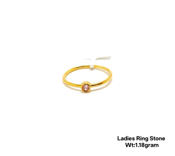 Premium 22KT Yellow Gold Single-Stone Statement Ring for Ladies- 1gram