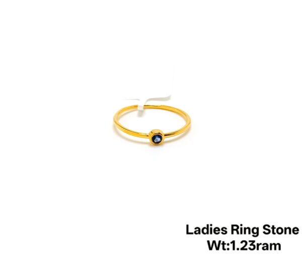 Premium 22KT Yellow Gold Single-Stone Statement Ring for Ladies- 1gram