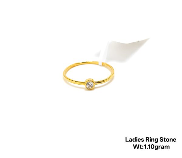 Premium 22KT Yellow Gold Single-Stone Statement Ring for Ladies- 1gram