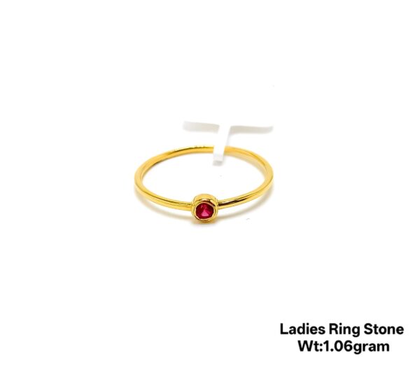Premium 22KT Yellow Gold Single-Stone Statement Ring for Ladies- 1gram