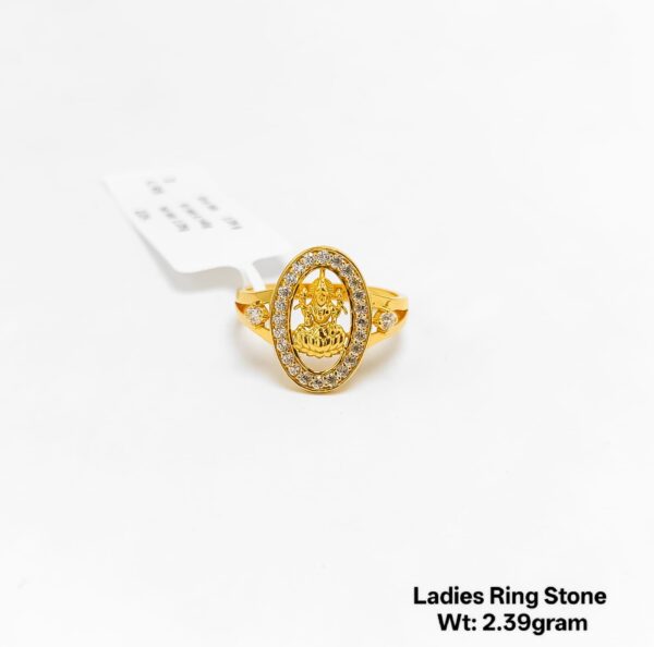 Premium 22KT Yellow Gold Multi-Stone Statement Ring for Ladies- 2.39g