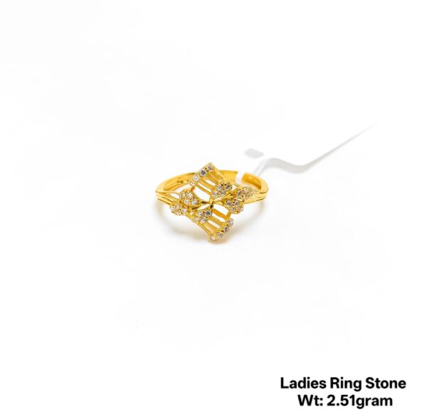Premium 22KT Yellow Gold Multi-Stone Statement Ring for Ladies- 2.51g