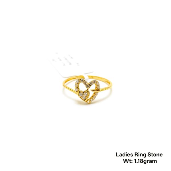Premium 22KT Yellow Gold Multi-Stone Statement Ring for Ladies- 1.18g