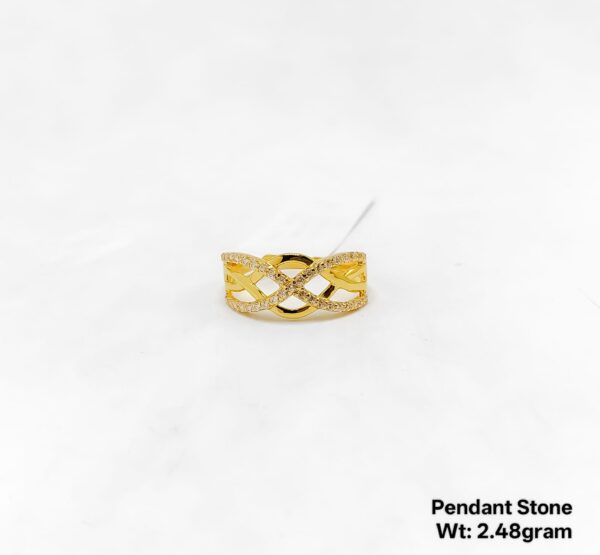 Premium 22KT Yellow Gold Multi-Stone Statement Ring for Ladies- 2.48g