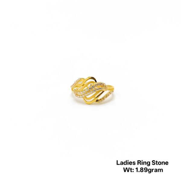 Premium 22KT Yellow Gold Multi-Stone Statement Ring for Ladies- 1.89g