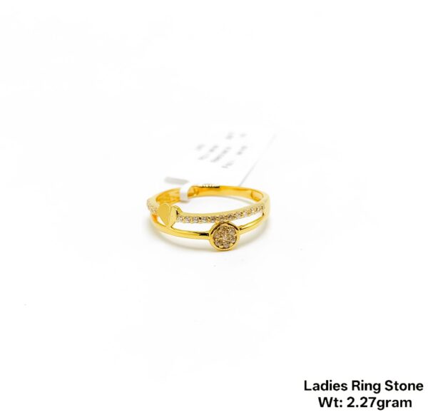 Premium 22KT Yellow Gold Multi-Stone Statement Ring for Ladies- 2.27g