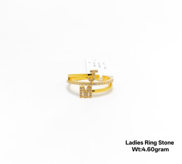 Customised 22K Gold CZ Stones Ladies Ring - 4.60g