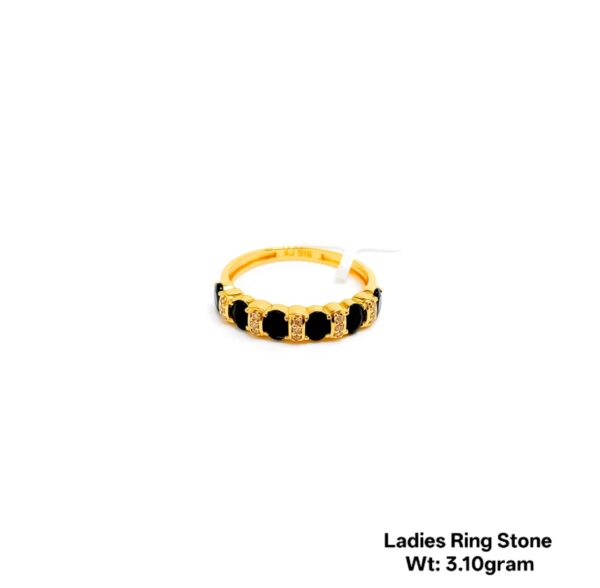 22K Yellow Gold Ring with Sparkling CZ Stones- 3.10g