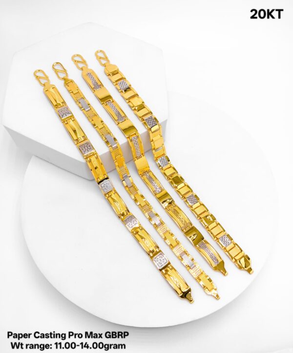 20KT Yellow Gold Paper Casting GBRP Bracelet Collection (11.00g - 14.00g)