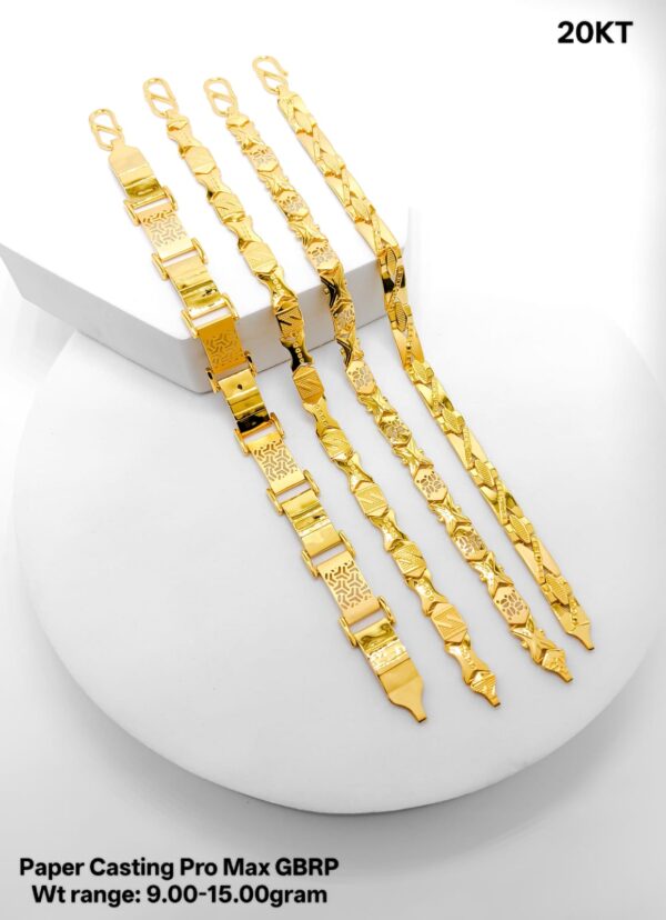 20KT Yellow Gold Paper Casting GBRP Bracelet Collection (9.00g - 15.00g)