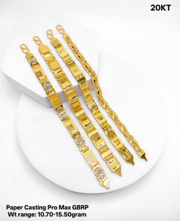 20KT Yellow Gold Paper Casting GBRP Bracelet Collection (10.70g - 15.50g)