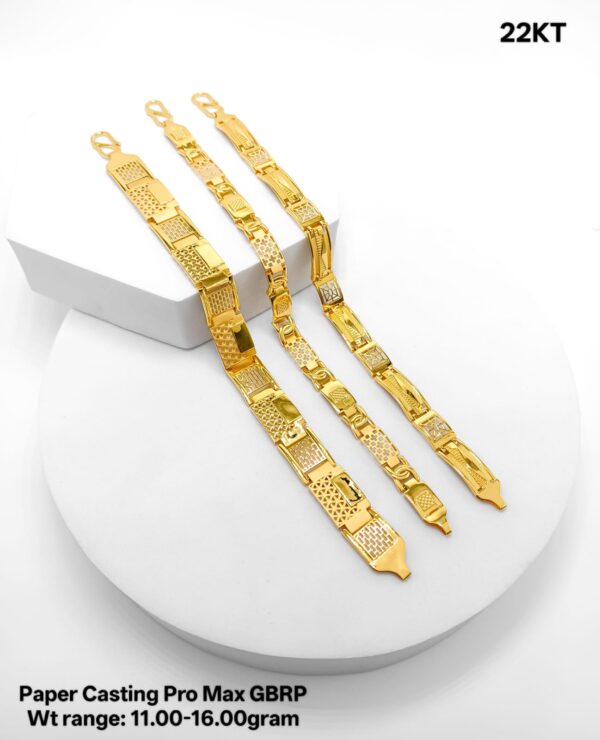 22KT Yellow Gold Paper Casting GBRP Bracelet Collection (11g - 16.00g)
