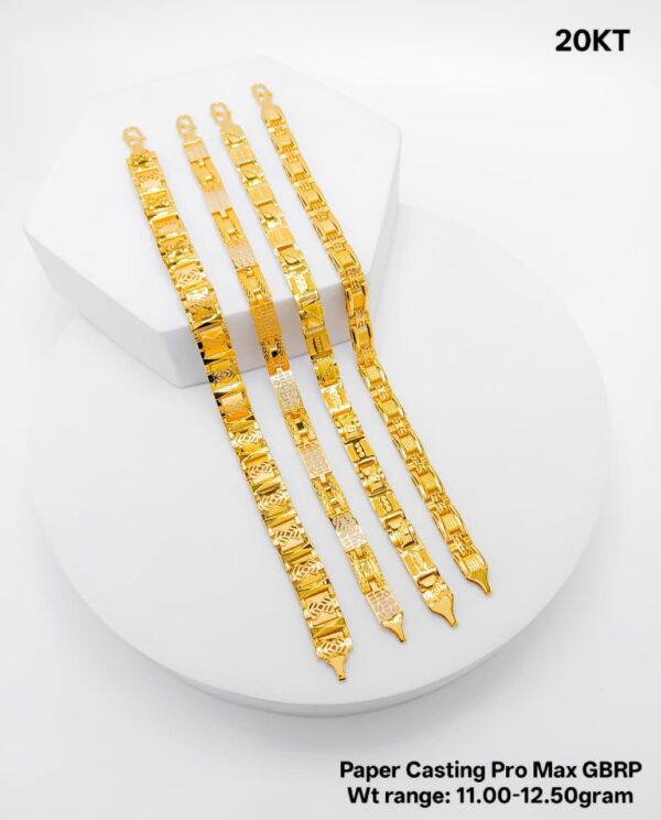 20KT Yellow Gold Paper Casting GBRP Bracelet Collection (11g - 12.50g)