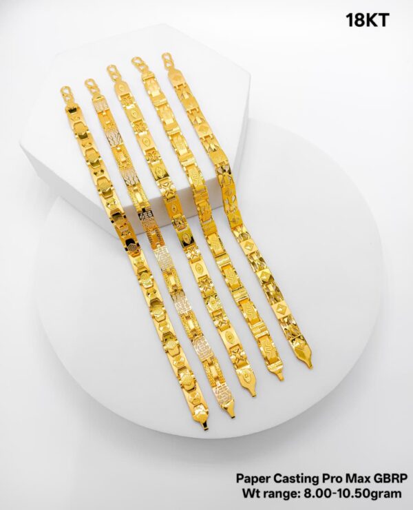 20KT Yellow Gold Paper Casting GBRP Bracelet Collection (8g - 10.50g)