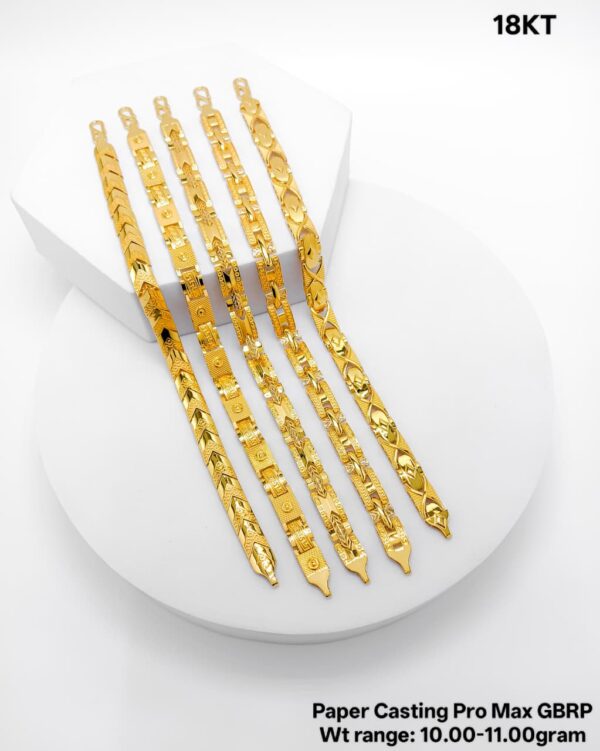 18KT Yellow Gold Paper Casting GBRP Bracelet Collection (10g - 11.00g)