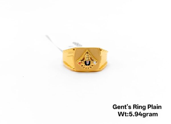 22K Yellow Gold Men's Tirupati Balaji Signet Ring - 5.94 Grams
